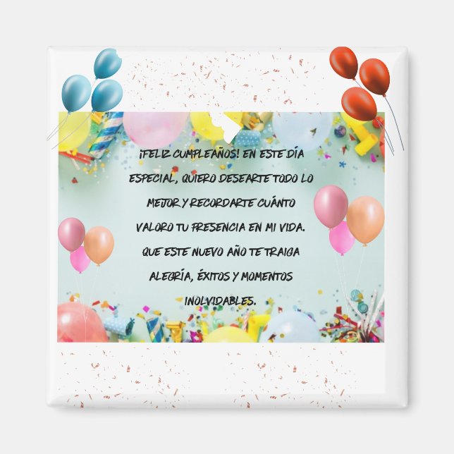 Feliz Cumpleaños Quote Magnet (Framsidan)