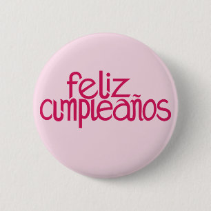 Feliz Cumpleaños shock rosa Button Knapp