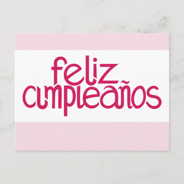 Feliz Cumpleaños shock rosa Postcard Vykort (Framsida)