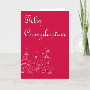 Feliz Cumpleaños spansk födelsedag med blommigt Kort