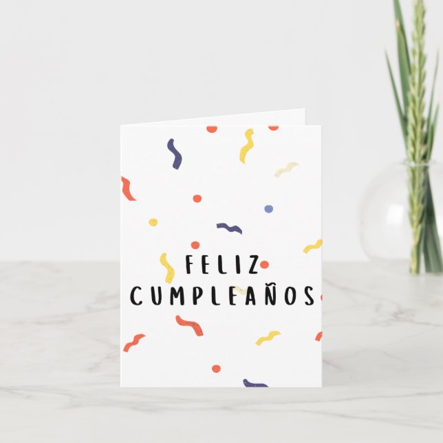 Feliz cumpleaños Spanska födelsedag Kort (Framsida)