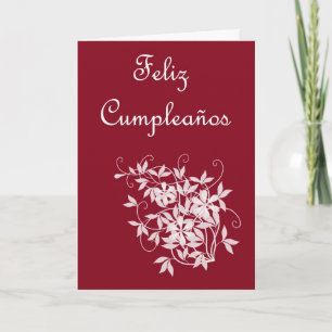 Feliz Cumpleaños Spanska födelsedagen med blommor Kort