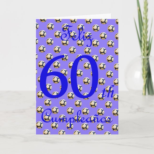 Feliz Cumpleaños Spanska födelsedagen med fotboll Kort (Framsida)