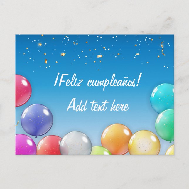 Feliz cumpleaños! Spanska födelsedagskort Inbjudan Vykort (Framsida)