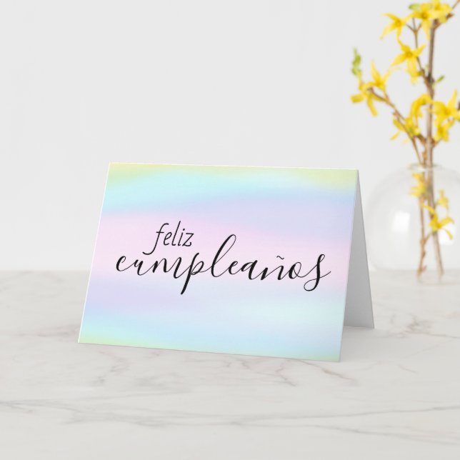Feliz Cumpleaños Spanska födelsedagspressen Kort (Gul blomma)