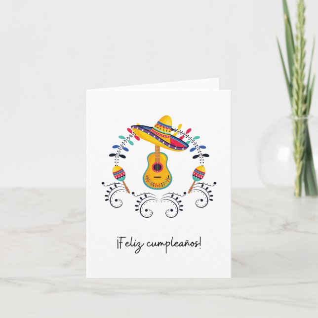 Feliz cumpleaños, spanska grattis på födelsedagen! kort (Framsida)