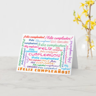 Feliz Cumpleaños Spanska Grattis på födelsedagen O Kort
