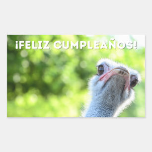 Feliz cumpleaños, spanska grattis på födelsedagen rektangulärt klistermärke