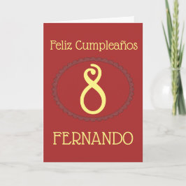 Feliz Cumpleaños Spanska Personligen Birthday Kort
