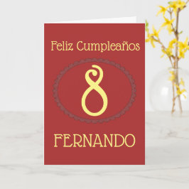 Feliz Cumpleaños Spanska Personligen Birthday Kort