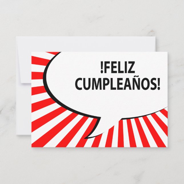 feliz cumpleanos tecknad bubbla inbjudningar (Framsida)