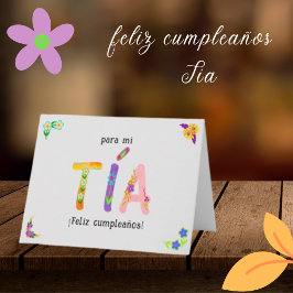 Feliz Cumpleaños Tía Whimsical brev Birthday Kort