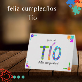Feliz Cumpleaños Tío Whimsical brev Birthday Kort