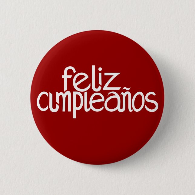 Feliz Cumpleaños vit Button Knapp (Framsida)