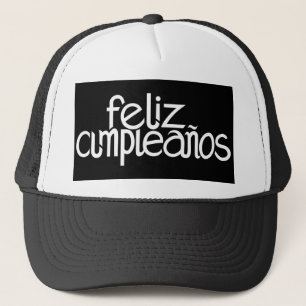 Feliz Cumpleaños White Hat Truckerkeps