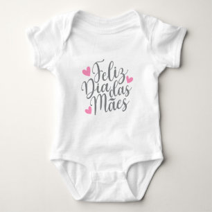 Feliz Dia Das Mães Lycklig Mors dag Bodykosten T Shirt