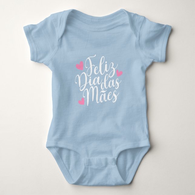 Feliz Dia Das Mães Lycklig Mors dag | Bodykostym T Shirt (Framsida)
