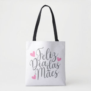Feliz Dia Das Mães Lycklig Mors dag Teckenblock Tygkasse
