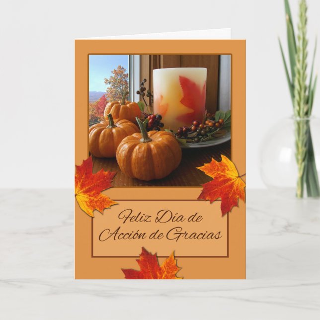 Feliz Dia de Accion de Gracias Thanksgiving Kort (Framsida)