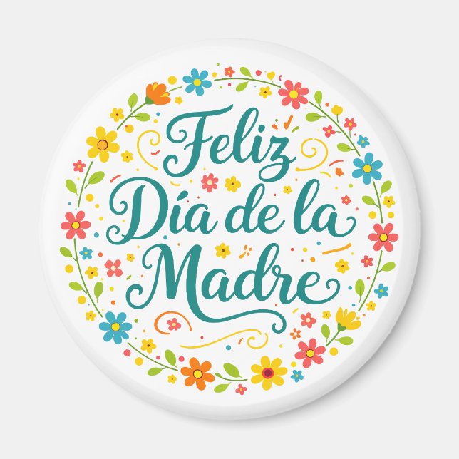 Feliz Dia De La Madre Mors Dag Calligraphy |  Magnet (Framsidan)