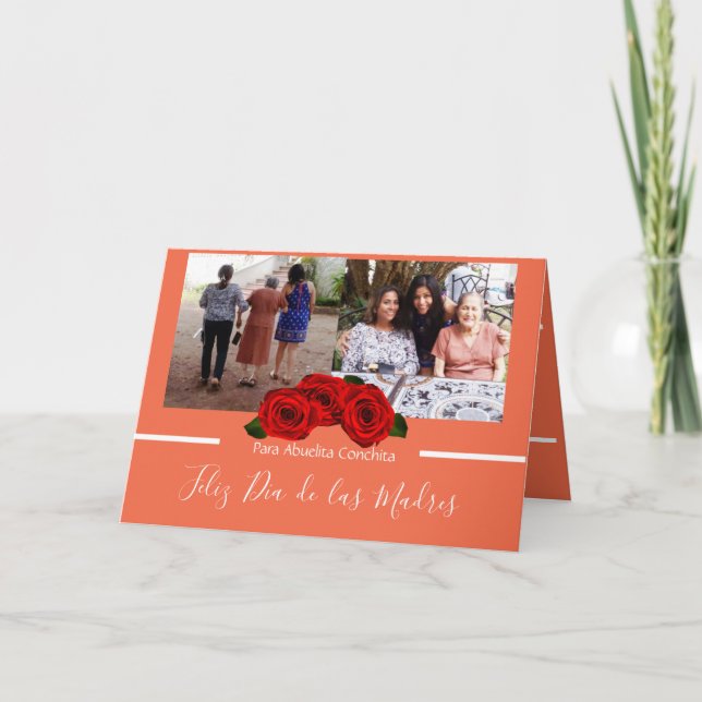 Feliz Día de Las Madres Ro Peachy Coral Kort (Framsida)