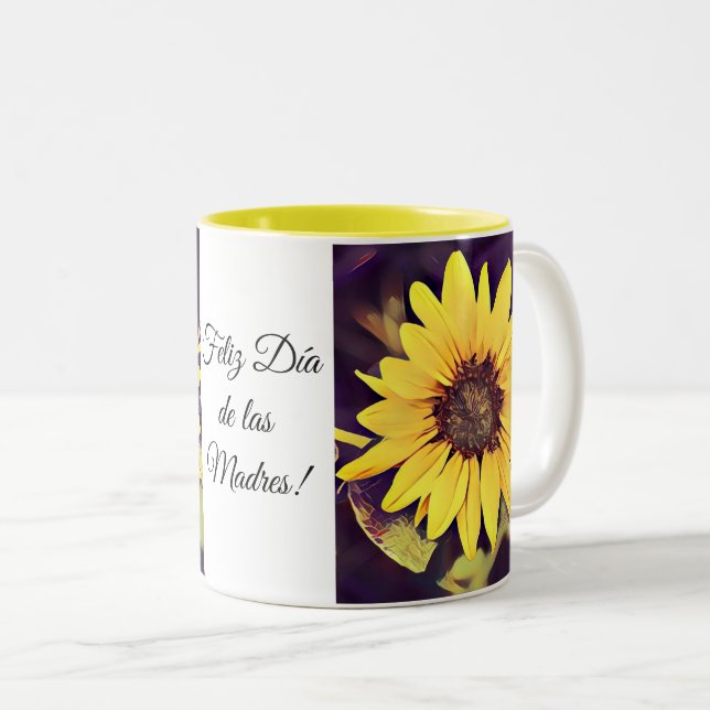 Feliz Día de las Madres taza de café Två-Tonad Mugg (Framsida höger)