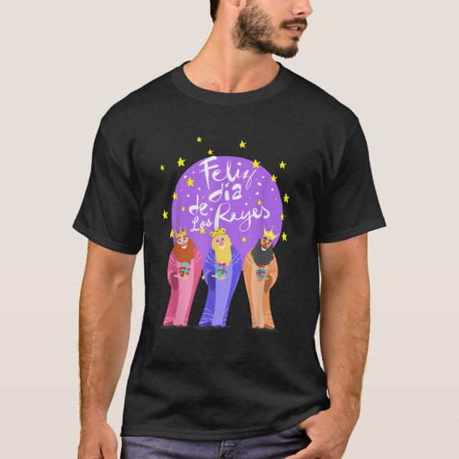 Feliz Dia De Los Reyes Christmas  Happy Three King T Shirt (Framsida)