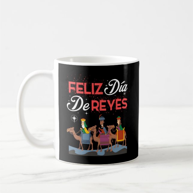 Feliz Dia De Reyes Lycklig tre Kung Day Epiphany Kaffemugg (Vänster)