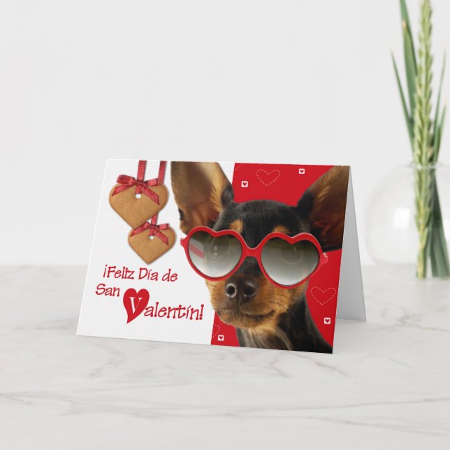 Feliz Día de San Valentín Greeting Card på spanska Helgkort (Framsida)