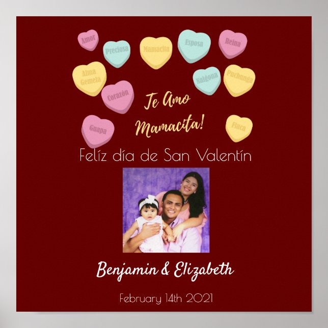Felíz día de San Valentín Red Te Amo Mamacita Poster (Framsidan)