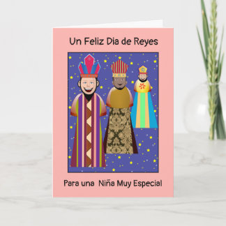 Feliz Dia Reyes Mago Niña Kort