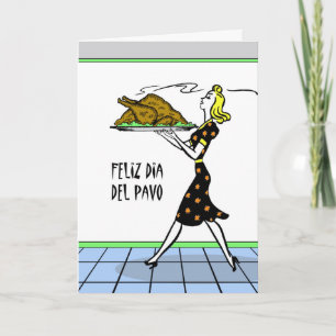 Feliz diameter Del Pavo, thanksgiving i spanjor Helgkort
