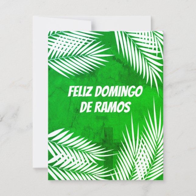 Feliz Domingo de Ramos Handflatan Söndag portugisi Julkort (Framsida)