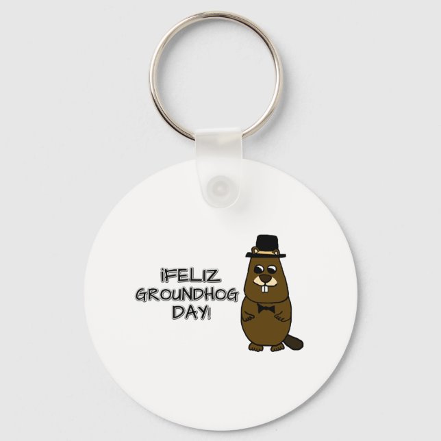 Feliz Groundhog Day! Nyckelring (Framsida)