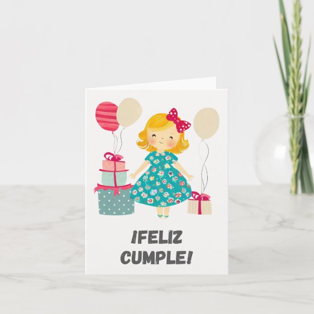 Feliz-klammer! Grattis på födelsedagen på spanska, Kort (Framsida)