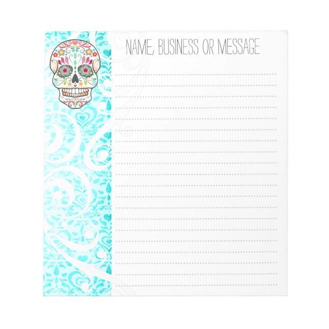 Feliz Muertos - Anpassningsbar Sugar Skull Anteckn Anteckningsblock (Framsida)
