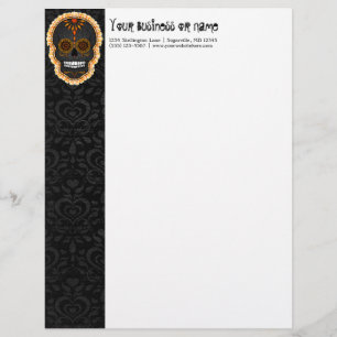 Feliz Muertos - Anpassningsbar Sugar Skull Letterh Brevhuvud