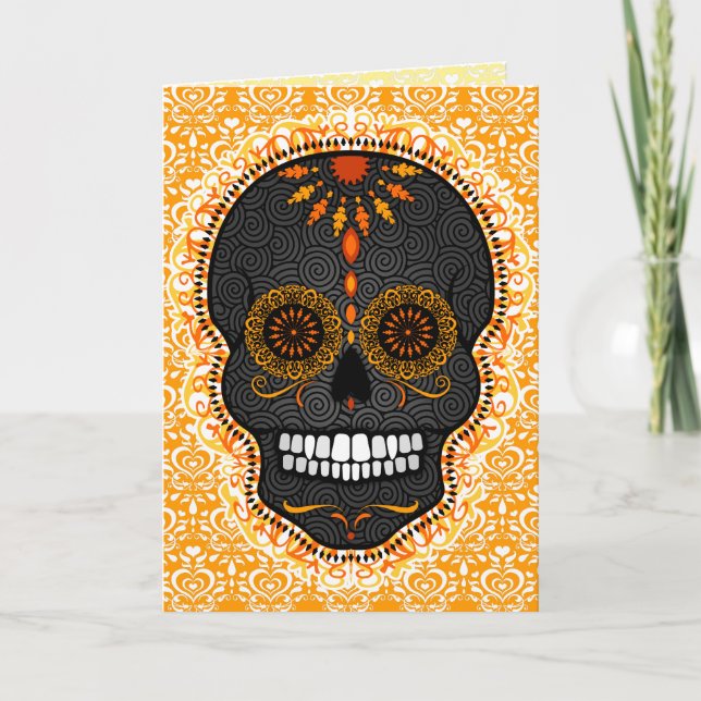 Feliz Muertos - beställnings- kort för lycklig (Framsida)