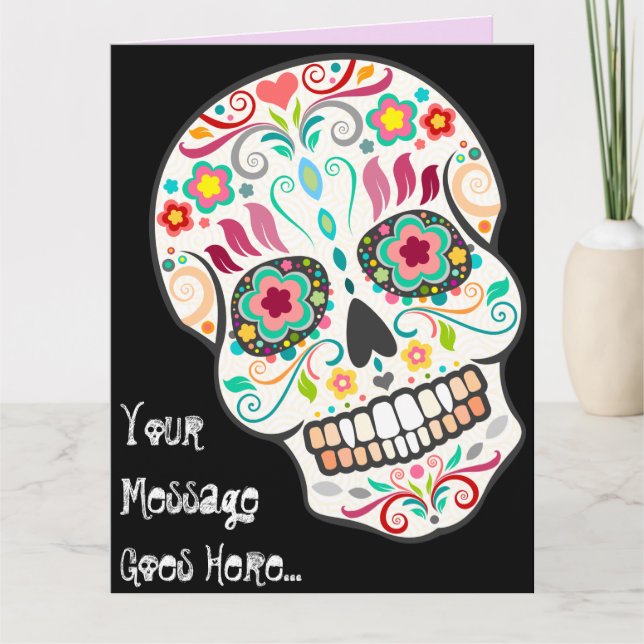 Feliz Muertos - beställnings- STORT kort för (Framsida)