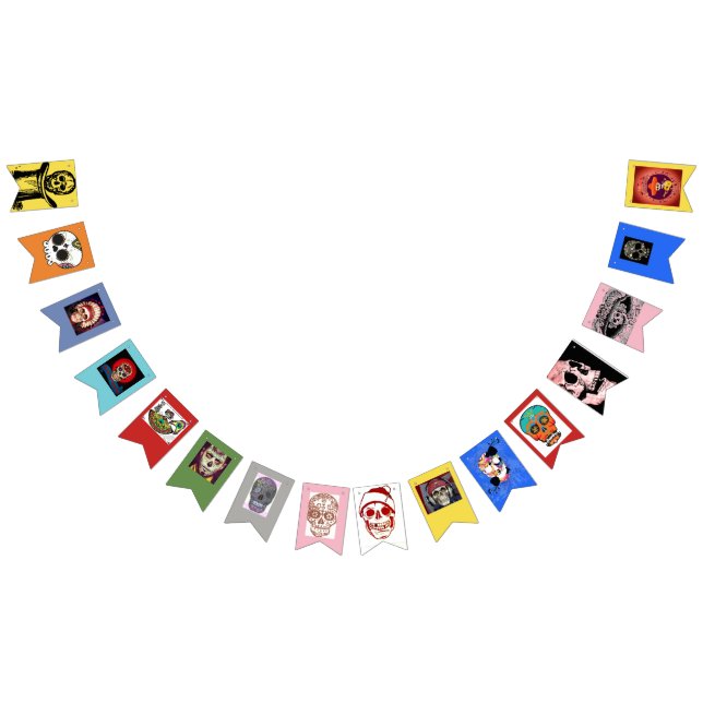 FELIZ MUERTOS BUNTING BANNER SOCKERDÖSKALLAR VIMPLAR (Alla)