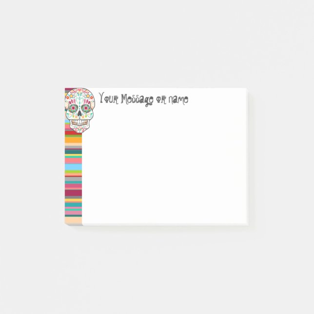 Feliz Muertos - den beställnings- sockerskallen Post-it Block (Framsida)