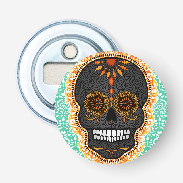 Feliz Muertos - Festive Sugar Skull Flasköppnare (Framsidan)