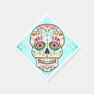 Feliz Muertos - Festive Sugar Skull Papper Napkins Pappersservett
