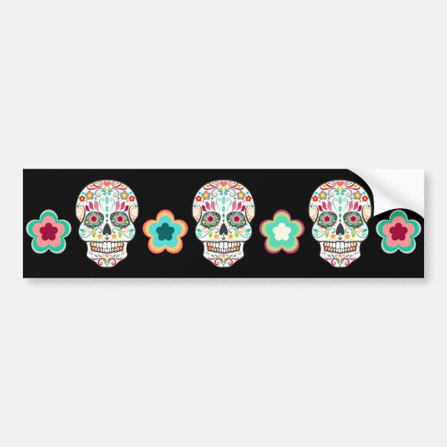 Feliz Muertos - festlig sockerdöskallar Bildekal (Framsidan)