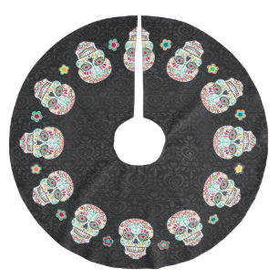 Feliz Muertos - festlig sockerdöskallar Julgransmatta Borstad Polyester