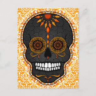Feliz Muertos - Lycklig Sugar Skull-vykort Vykort