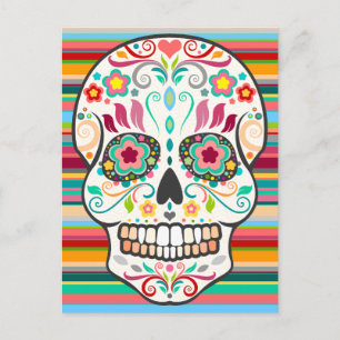 Feliz Muertos - Lycklig Sugar Skull-vykort Vykort