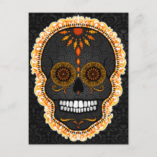 Feliz Muertos - Lycklig Sugar Skull-vykort Vykort