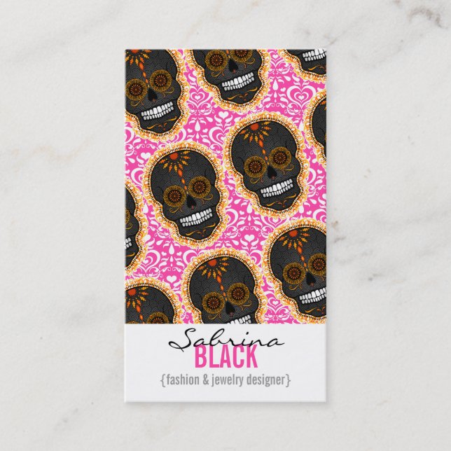 Feliz Muertos - sockerskallelodrät Bizcards Visitkort (Framsida)