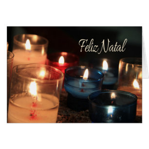 Feliz Natal Burning candles christmas Hälsningskort